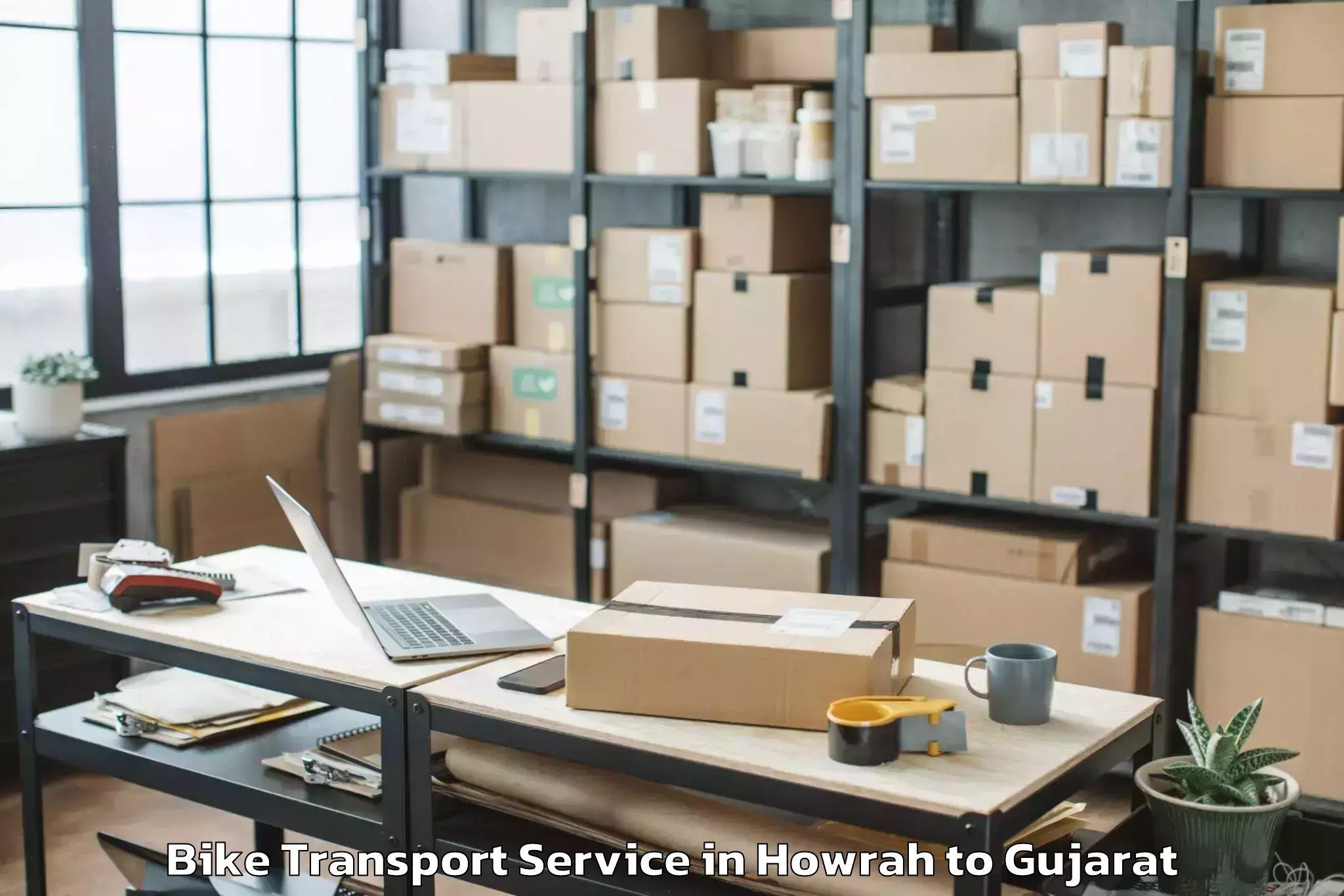 Affordable Howrah to Dharampur Valsad Bike Transport